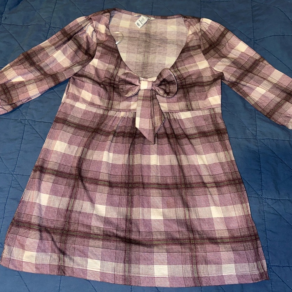 Plaid Dress with Bow Detail